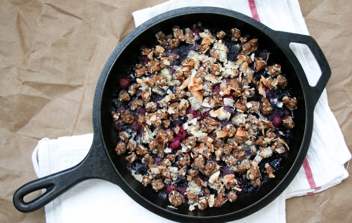 Berry Skillet Crumble with Cookie Dough – Eat Unwrapp’d